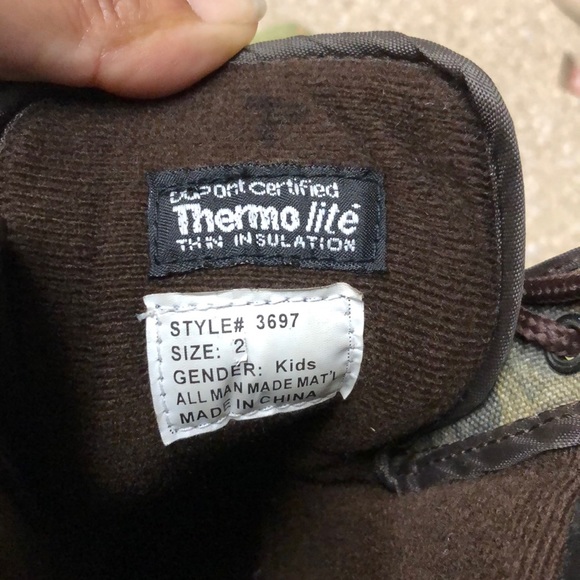 WATER PROF BOOTS # 3697 LACE UP BROWN CAMO BROWN - Picture 3 of 7